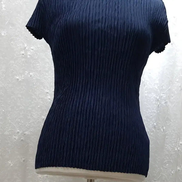 [BUNJANG] Pleats Me Pleated Blouse Free Size Navy / 플리츠미  플리츠블라우스free