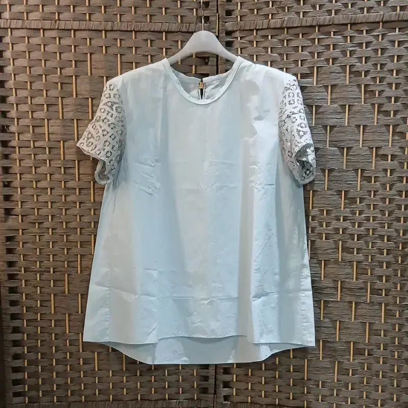 [BUNJANG] TIME (by Hanstyle) Mint Lace Sleeve Blouse / 한섬 타임 민트색 블라우스