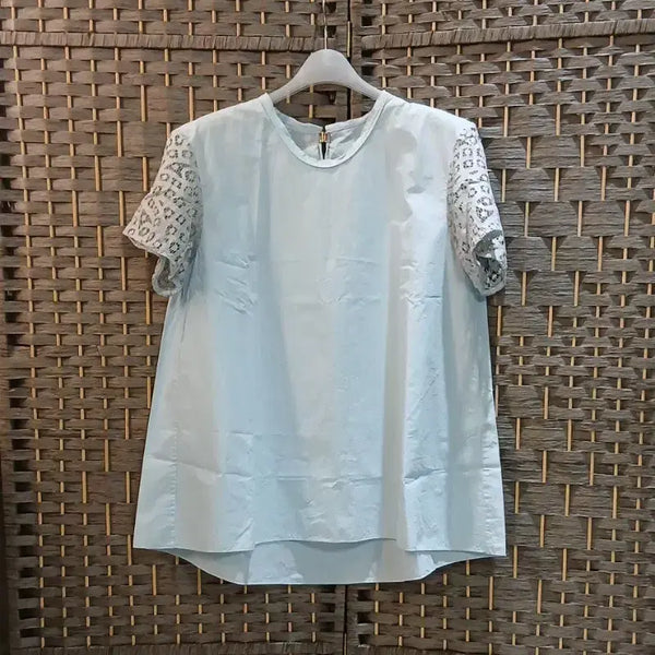 [BUNJANG] TIME (by Hanstyle) Mint Lace Sleeve Blouse / 한섬 타임 민트색 블라우스