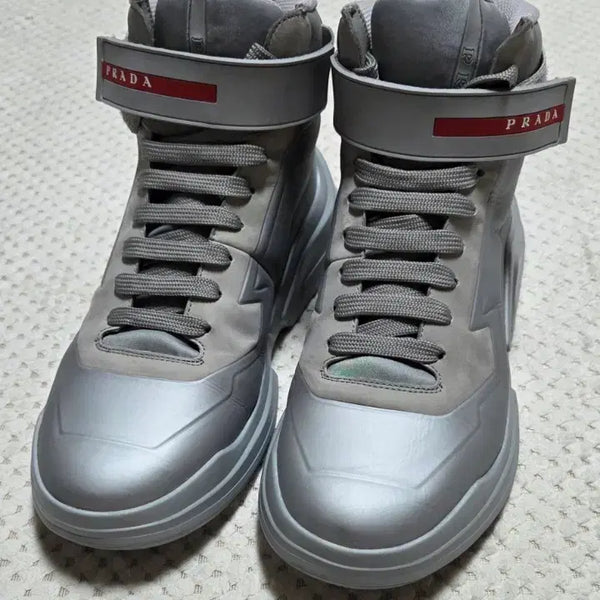 [BUNJANG] Prada Men's Mid-Top Sneakers UK 7 (265-270mm) / 프라다 미드탑 스니커즈 남성 UK7사이즈 (265~270)
