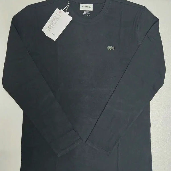 [BUNJANG] Lacoste Pima Cotton Long Sleeve T-Shirt Black New / 라코스테 긴팔티 블랙 새상품
