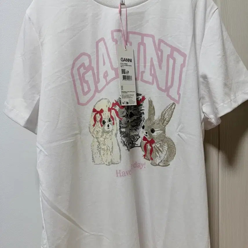 [BUNJANG] GANNI Animal Print Short Sleeve T-Shirt / 가니 애니멀 프린트 반팔 S(오버핏) 새상품