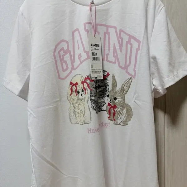[BUNJANG] GANNI Animal Print Short Sleeve T-Shirt / 가니 애니멀 프린트 반팔 S(오버핏) 새상품