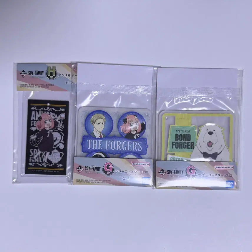 [BUNJANG] Spy x Family Ichiban Kuji Lloyd, Yor, Anya, Bond Acrylic Keyring & Coaster Set / 스파이패밀리 이치방쿠지 로이드 요르 아냐 본드 아크릴키링 코스터