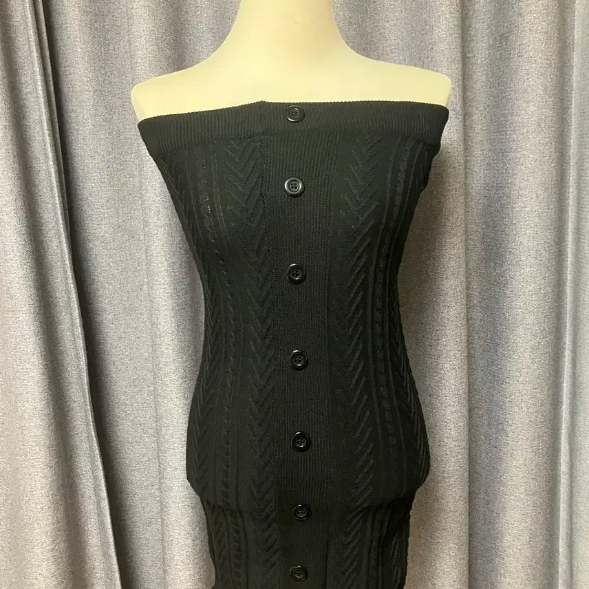 [BUNJANG] Black Tube Knit Dress / 블랙 튜브 니트 원피스