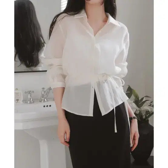 [BUNJANG] UUAL Tencel Shirt Cream Ivory / [새상품] 유유알 아벤느 텐셀 셔츠 크림아이보리