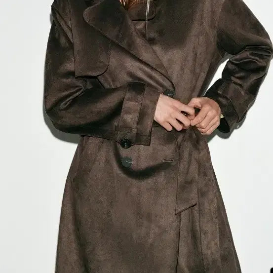 [BUNJANG] Zara Faux Suede Trench Coat / (새상품) 자라 페이크 스웨이드 트렌치코트