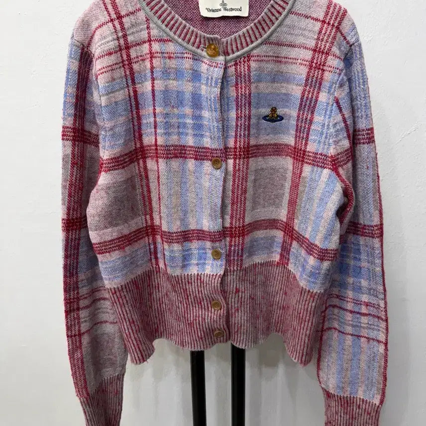 [BUNJANG] Vivienne Westwood Check Cardigan L / 정품) 비비안웨스트우드 체크 가디건 L