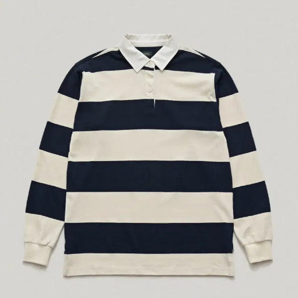 [BUNJANG] The Barnet Rugby Shirt Navy/Ivory / 더바넷 럭비셔츠 네이비/아이보리