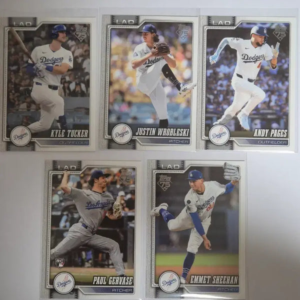 [BUNJANG] LA Dodgers Baseball Cards 5-Card Lot / MLB 카드 LA 다저스 베이스 5장 랏