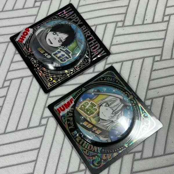 [BUNJANG] Jump Shop Birthday Can Badge Set - Chinatsu & Taiki / 푸른상자 점프샵 생일 캔뱃지 치나츠+타이키 세트로 팝니다