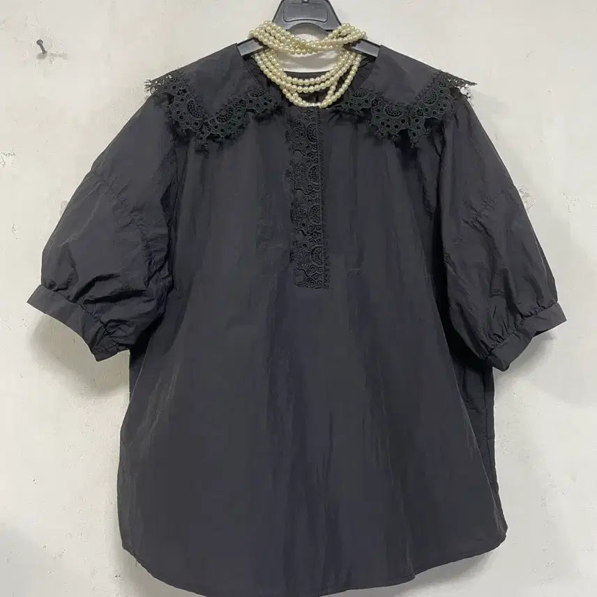 [BUNJANG] Sailor Collar Blouse with Embroidery / 특가새)N6770 자수레이스 세일러카라 바스락~블라우스.아방