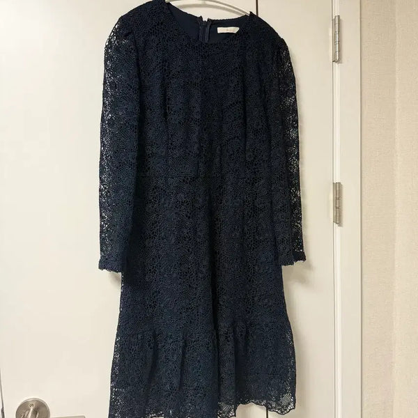 [BUNJANG] JJ JIGOTT Navy Lace Dress / JJ지고트 네이비 레이스 원피스