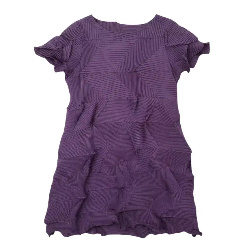 [BUNJANG] Women's Purple Machine Pleated Dress / 여성F/ 퍼플 기계주름 플리츠 원피스 빈티지킹