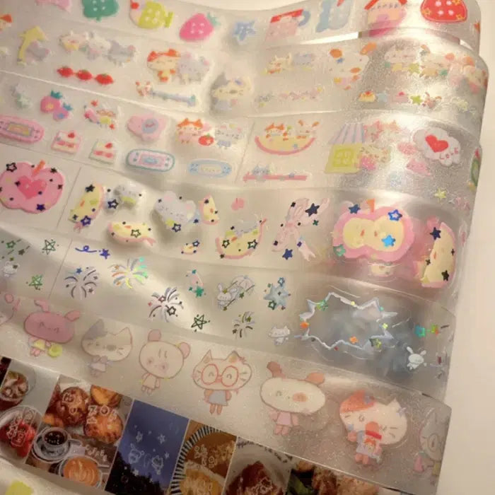 [BUNJANG] Beartty Beartty's Day Kiss Cut Stickers (9 Types) / 버띠 버띠의 하루 키스컷 9종
