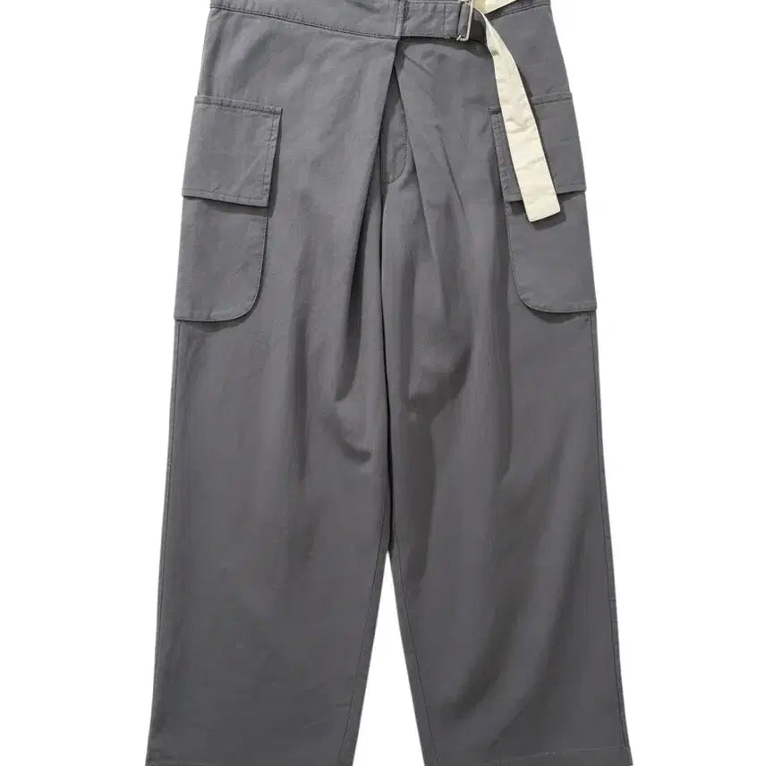 [BUNJANG] Women's Belt Point Vintage Gray Pants / 여성1/ FALT 그레이 벨트 포인트 팬츠 바지 빈티지킹