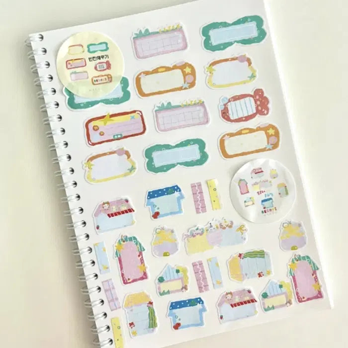 [BUNJANG] Berti Fill-in Stickers 2 Types (Adhesive Paper Kiss-cut) / 버띠 빈칸채우기 모조지 키스컷 2종