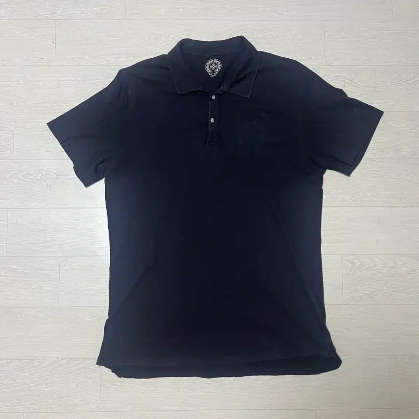 [BUNJANG] Vintage Chrome Hearts Silver Button Pique Polo Shirt / 빈티지 크롬하츠 실버버튼 pk 폴로 피케 카라티