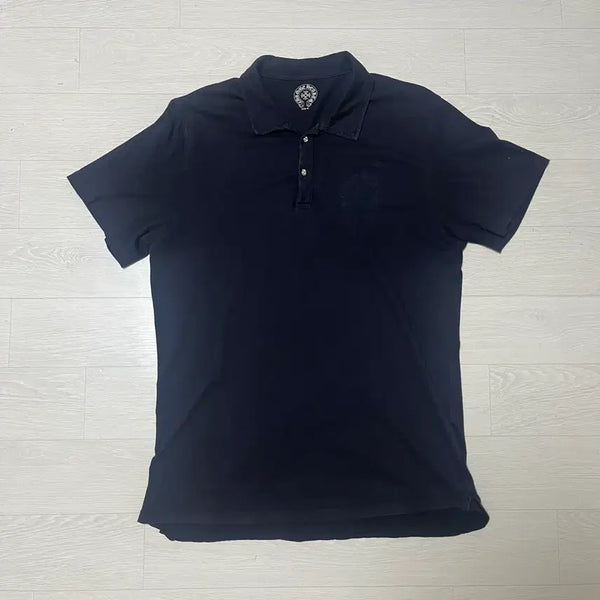 [BUNJANG] Vintage Chrome Hearts Silver Button Pique Polo Shirt / 빈티지 크롬하츠 실버버튼 pk 폴로 피케 카라티