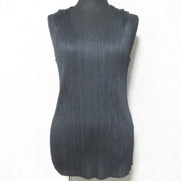 [BUNJANG] Pleats Please Issey Miyake Sleeveless Blouse Dark Navy Size 4 / PLEATS PLEASE 플리츠 플리즈 이세이 미야케 민소매 블라우스