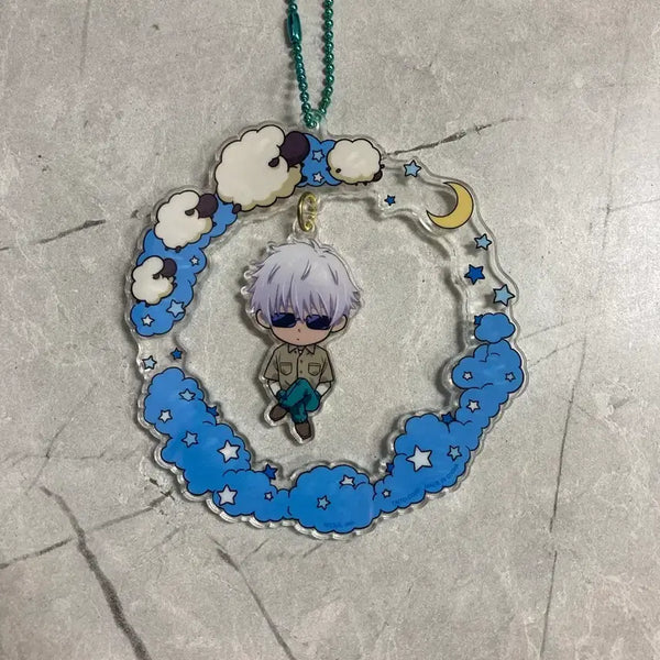 [BUNJANG] Jujutsu Kaisen Satoru Gojo Casual Wear Acrylic Dangling Keychain / 주술회전 고죠 사토루 오야스미 유라유라 사복 아크릴 키링