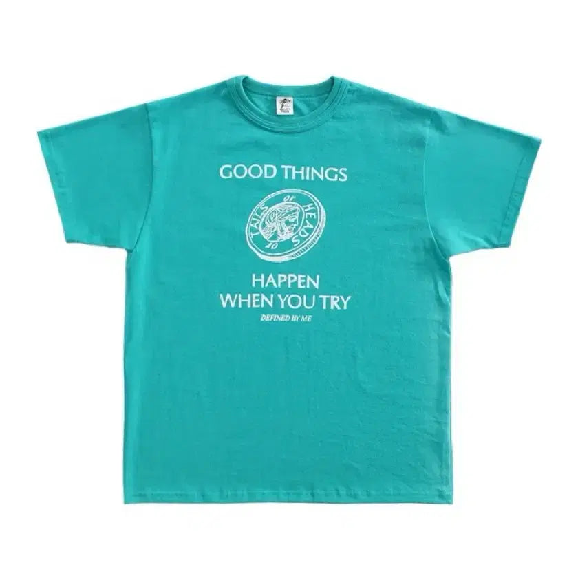 [BUNJANG] Collect Piece Good Things T-Shirts (Turquoise) / 컬렉트피시스 GOOD THINGS T-SHIRTS (TURQUOISE)