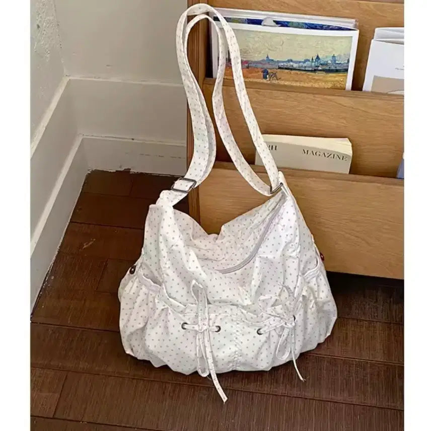 [BUNJANG] Dot Pattern Shoulder Bag Pink / 도트 패턴 숄더백 핑크 /  데일리 캐주얼 러블리 빈티지 유니크 y2k 모리걸