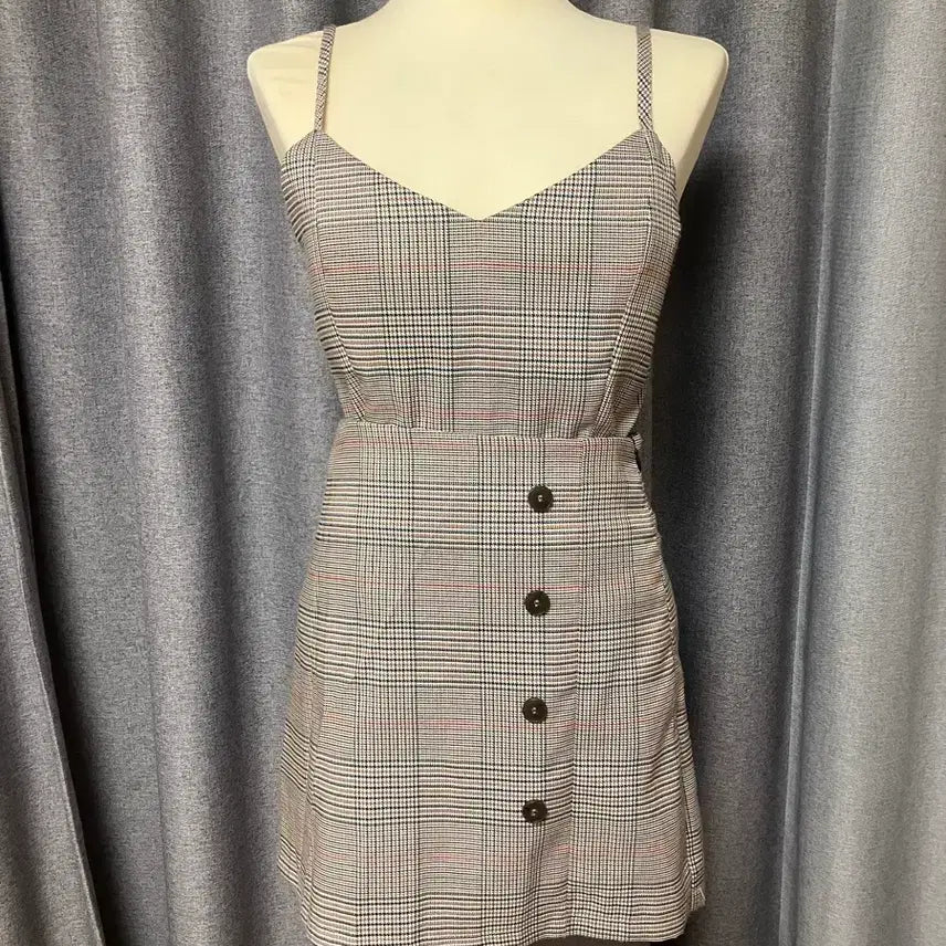 [BUNJANG] Checkered Bustier Two-Piece Dress / (거의 새상품) 체크 패턴 뷔스티에 투피스 원피스