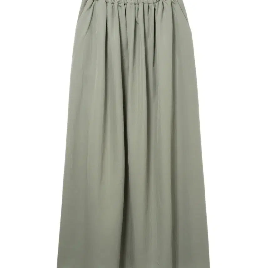 [BUNJANG] Vintage King Khaki Banding Pintuck Long Skirt (Women's Size 55) / 여성55/ FR 카키 밴딩 핀턱 롱스커트 빈티지킹