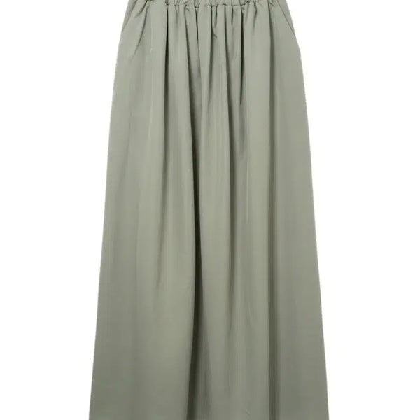 [BUNJANG] Vintage King Khaki Banding Pintuck Long Skirt (Women's Size 55) / 여성55/ FR 카키 밴딩 핀턱 롱스커트 빈티지킹