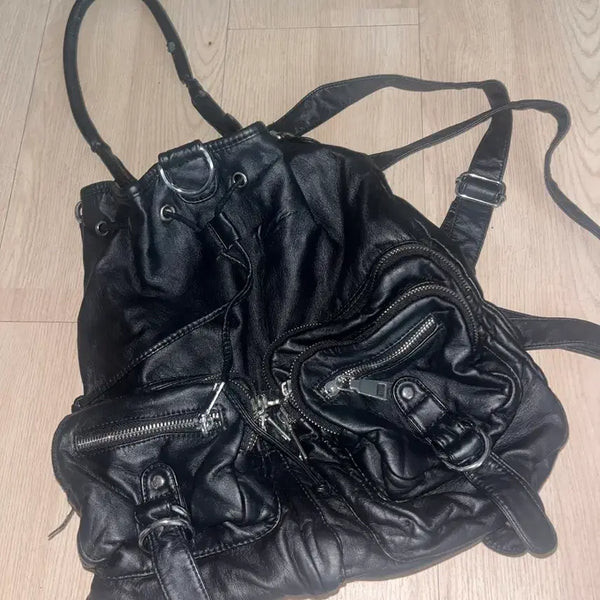 [BUNJANG] Vintage Leather Backpack / 빈티지 레더 가죽 가방 백팩