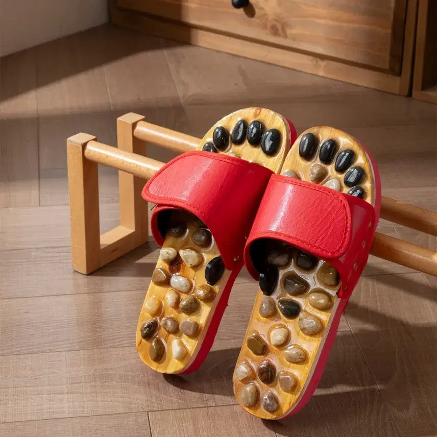 [BUNJANG] Red Acupressure Health Slippers / 건강 지압 슬리퍼 레드