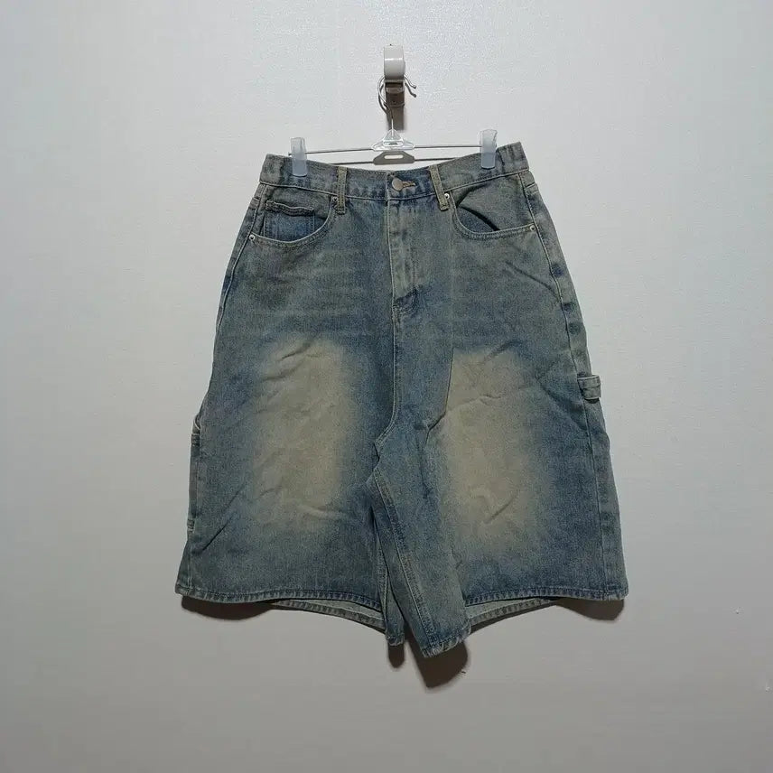 [BUNJANG] Comma Shop Women's Carpenter Denim Shorts L / 콤마샵 여성 카펜터 데님 반바지 L (26A1706)