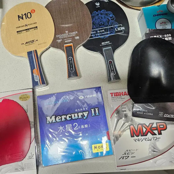 [BUNJANG] Butterfly, Donic, Tibhar, Huieson Table Tennis Racket Set with Rubbers and Balls / 탁구라켓 러버 탁구공 채 (버터플라이, 도닉, 티바, 휴이슨)