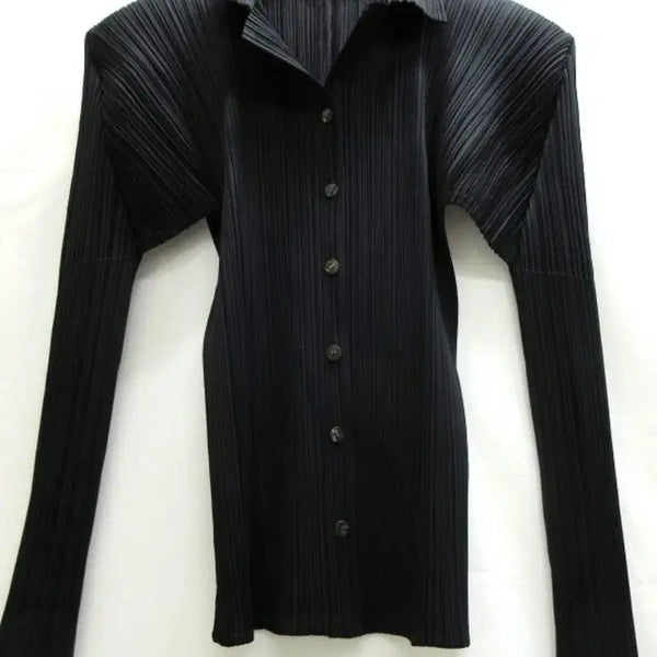 [BUNJANG] Pleats Please Issey Miyake Long Sleeve Blouse Black / 이세이미야케 PLEATS PLEASE 플리츠 플리즈 플리츠 긴팔 블라우스