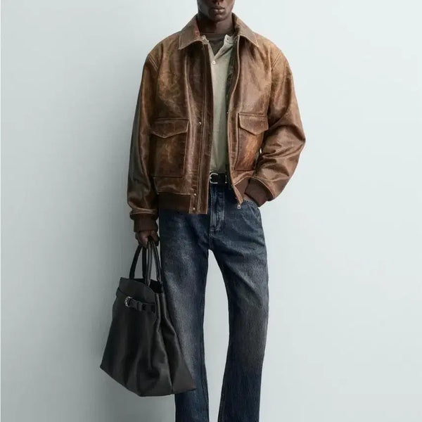 [BUNJANG] Zara Origin Vintage Faux Leather Jacket S / 구매)자라 오리진 빈티지 페이크 레더 자켓 S