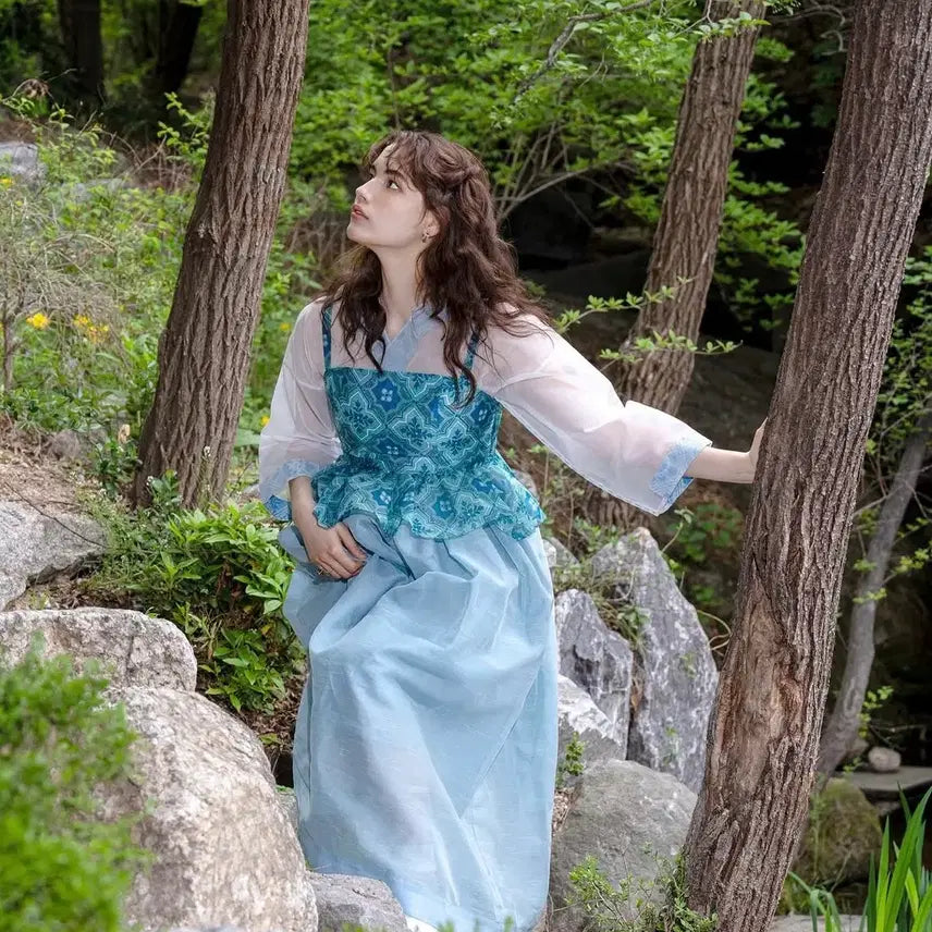 [BUNJANG] Danha Hanbok Jade Gate Skirt Dress / 단하주단 비취문 거들드레스