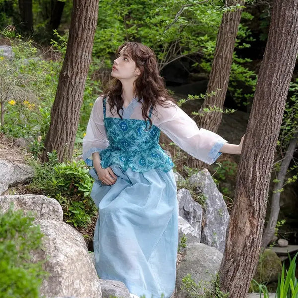 [BUNJANG] Danha Hanbok Jade Gate Skirt Dress / 단하주단 비취문 거들드레스