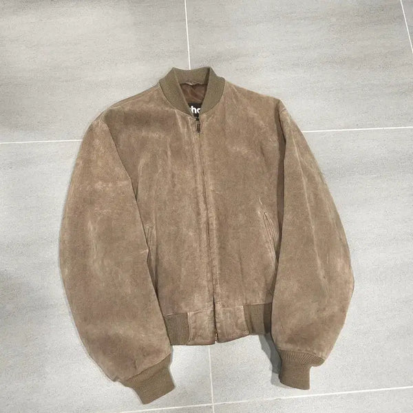 [BUNJANG] Schott Suede Blouson Bomber Jacket Sand Size 42 / Schott 쇼트 스웨이드 블루종 봄버 42 샌드 100-105