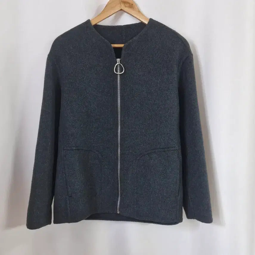 [BUNJANG] Bonis Parks Handmade Charcoal Gray Zip-Up Coat / 보니스팍스 챠콜그레이 핸드메이드 집업 코트