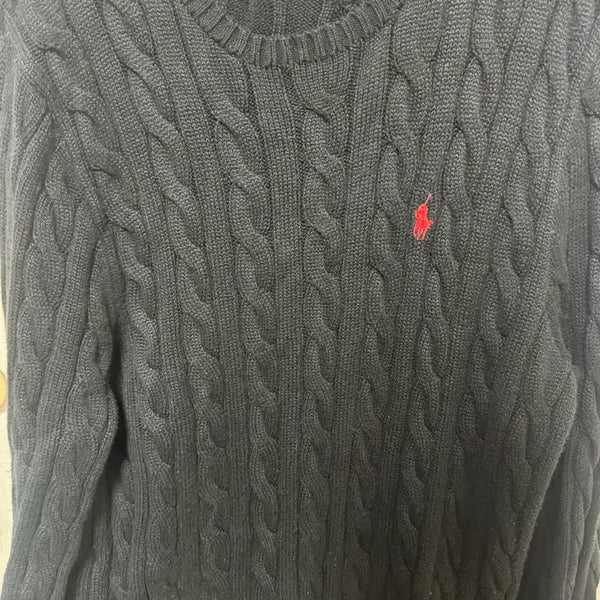 [BUNJANG] Polo Ralph Lauren Cable Knit Sweater Black / 폴로 랄프로렌 케이블 니트 블랙