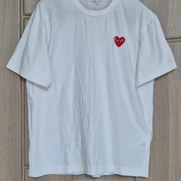 [BUNJANG] Comme des Garçons Play Heart Logo Short Sleeve T-Shirt (Women's) White M / 꼼데가르송 플레이 하트 로고 반팔티(여성) M