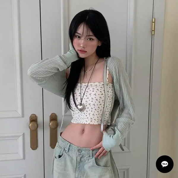 [BUNJANG] Modi Mood Pastel Summer Shawl Ribbon Bolero Mint / 모디무드 파스텔 썸머 숄 리본 볼레로 민트