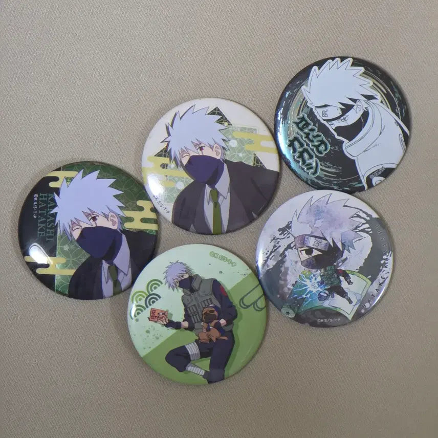 [BUNJANG] Naruto Kakashi "Momentary Break" 5-Piece Can Badge Set / 카카시 캔뱃지 5종 일괄