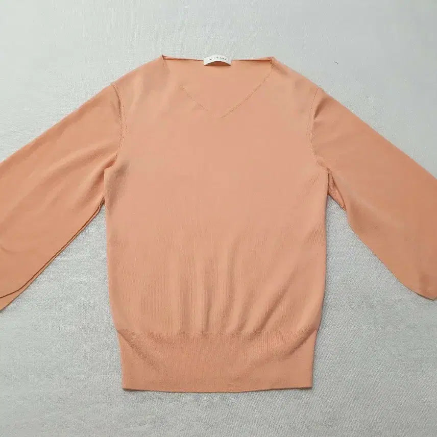 [BUNJANG] MICHAA Coral Pink V-Neck Puff Sleeve Knit Top 55 / 미샤 코랄 핑크 브이넥 퍼프 소매 니트 55 여성85