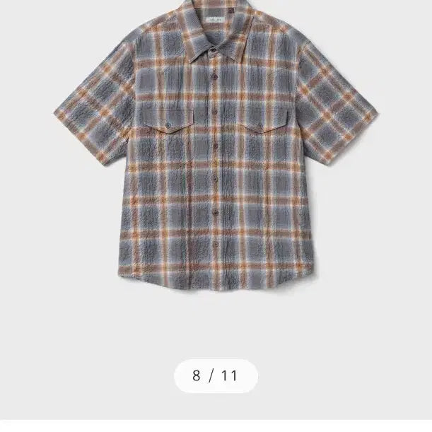 [BUNJANG] Bellier Serif Short Sleeve Shirt - Blue Check / 벨리에 세리프 치코 숏 슬리브 셔츠 - 블루 체크
