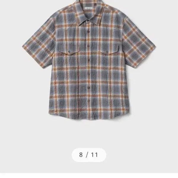 [BUNJANG] Bellier Serif Short Sleeve Shirt - Blue Check / 벨리에 세리프 치코 숏 슬리브 셔츠 - 블루 체크