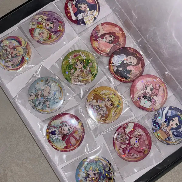 [BUNJANG] Pretty Series V Square Can Badge Complete Bundle Set / 프리티 시리즈 브이스퀘어 캔뱃지 컴플릿 세트 일괄 양도 프리즘스톤 프리파라 프리채널 프리챤 프리마지 프리매직