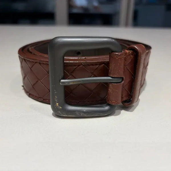 [BUNJANG] Bottega Veneta Intrecciato Belt Dark Brown / 보테가베네타 인트레치아토 벨트 다크브라운