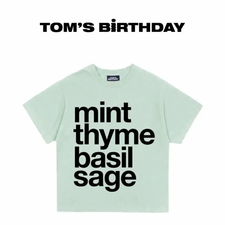 [BUNJANG] Tommy's Versary Recipe Logo Half T-Shirt Mint / 톰스벌스데이 레시피 로고 하프 티셔츠 민트 반팔 size 1